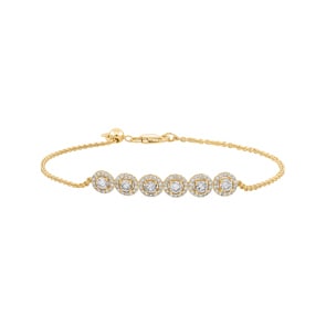 1.00 Karat Halo Diamantarmband 750/18 K Gelbgold