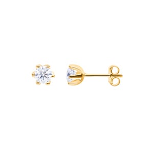 1.00 Karat Solitär GIA-Diamantohrstecker 750/18 K Gelbgold, 6-Griff
