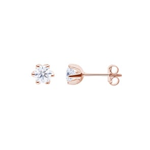 1.00 Karat Solitär GIA-Diamantohrstecker 750/18 K Roségold, 6-Griff