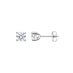 1.00 Karat Solitär GIA-Diamantohrstecker 750/18 K Weissgold, 4-Griff