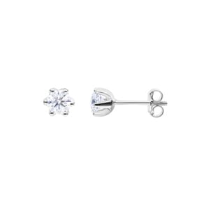 1.00 carats diamants GIA clous d'oreilles solitaire or gris 750/18 ct, 6 griffes
