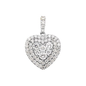 1.01 Karat Diamant-Herzanhänger 750/18 K Weissgold