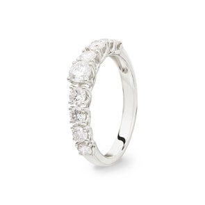 1.01 Karat Diamanten Mémoire Ring 750/18 K Weissgold