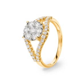 1.01 Karat Diamantring 750/18 K Gelbgold