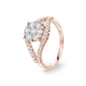 1.01 Karat Diamantring 750/18 K Roségold