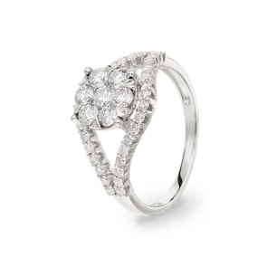 1.01 Karat Diamantring 750/18 K Weissgold