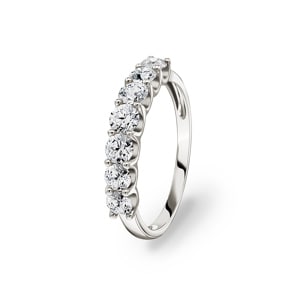 1.02 Karat Diamanten Mémoire Ring 750/18 K Weissgold