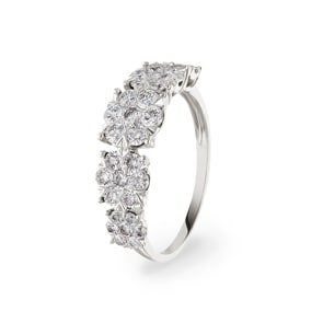 1.06 carats diamants bague or gris 750/18 ct