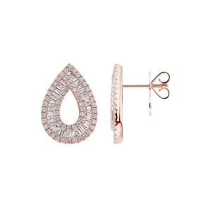 1.07 Karat Diamantohrstecker 750/18 K Roségold