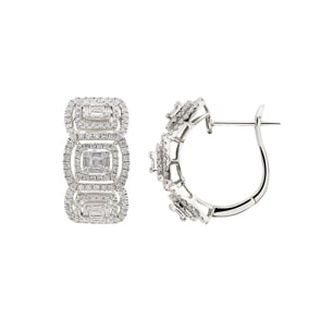1.17 Karat Diamant-Kreolen 750/18 K Weissgold