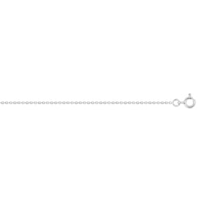 1.3mm Collier forçat rond or gris 375/9 ct