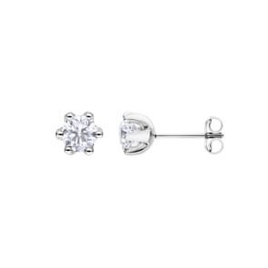 1.40 Karat Solitär GIA-Diamantohrstecker 750/18 K Weissgold, 6-Griff