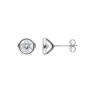 1.40 carats diamants GIA clous d'oreilles solitaire or gris 750/18 ct, Serti clos