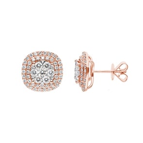 1.50 Karat Diamantohrstecker 750/18 K Roségold