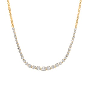 1.50 Karat Halo Diamantencollier 750/18 K Gelbgold
