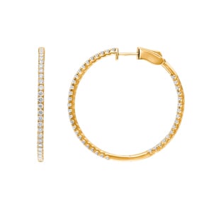 1.51 Karat Diamant-Kreolen 750/18 K Gelbgold Ø 36mm