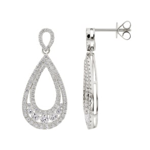 1.53 Karat Diamantohrhänger 750/18 K Weissgold