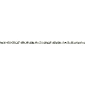 1.7mm Kordelkette 750/18 K Weissgold massiv