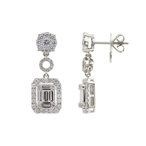 1.85 Karat Diamantohrhänger 750/18 K Weissgold