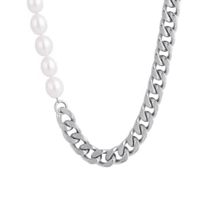 10mm Cuban Link Perlenkette silbrig