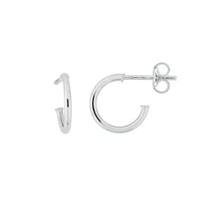 10mm Halbcreolen 750/18 K Weissgold 1.2mm