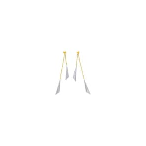 Boucles d'oreilles pendantes or bicolore 750/18 ct