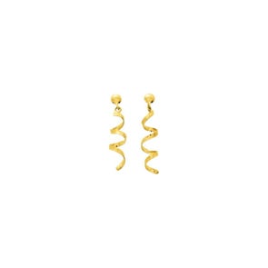 Boucles d'oreilles pendantes or jaune 750/18 ct, Spirale