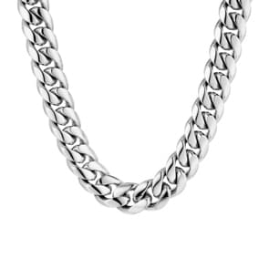 12mm Cuban Link Panzerkette silbrig
