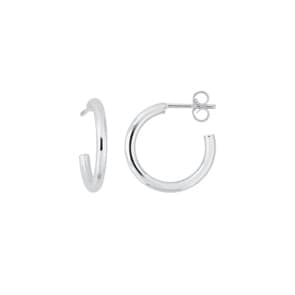 12mm Halbcreolen 750/18 K Weissgold 2.0mm