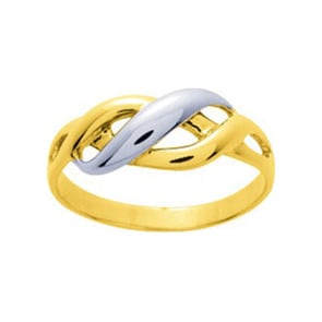 Damenring 750/18 K Gelbgold bicolor