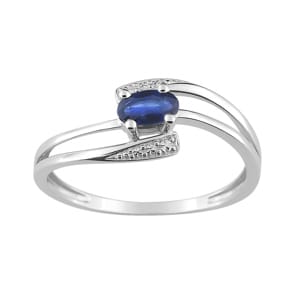 Damenring 750/18 K Weissgold mit Saphir