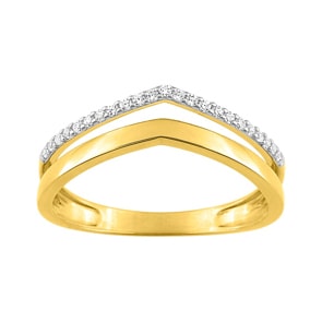 Damenring 750/18 K Gelbgold mit Zirkonia, Fantasie