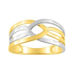 Damenring 750/18 K Gelbgold bicolor