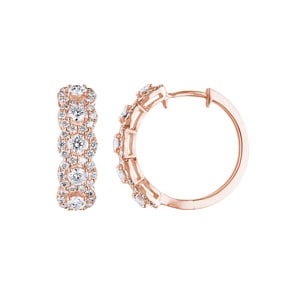 2.00 Karat Diamant-Kreolen 750/18 K Roségold Ø 22mm