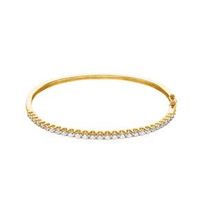 2.00 carats diamants bracelet jonc ovale or jaune 750/18 ct