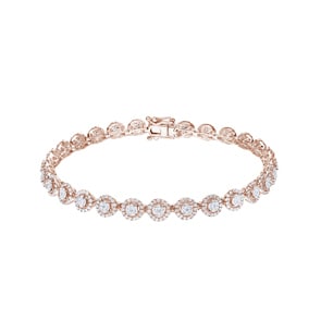 2.00 Karat Diamanten Halo Tennisarmband 750/18 K Roségold