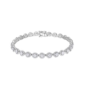 2.00 Karat Diamanten Halo Tennisarmband 750/18 K Weissgold