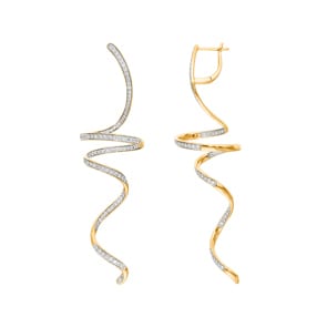 2.01 Karat Diamantohrhänger 750/18 K Gelbgold, Schlangen