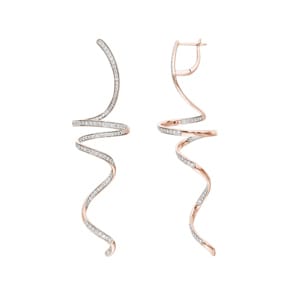 2.01 Karat Diamantohrhänger 750/18 K Roségold, Schlangen