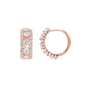 2.02 Karat Diamant-Kreolen 750/18 K Roségold Ø 16mm