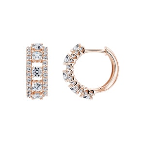 2.02 Karat Diamant-Kreolen 750/18 K Roségold Ø 16mm