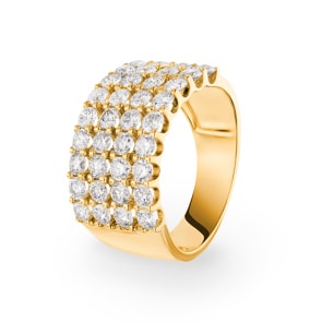 2.03 carats diamants bague or jaune 750/18 ct