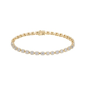 2.04 carats diamants bracelet rivière or jaune 750/18 ct