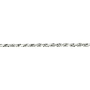 2.0mm Kordelkette 750/18 K Weissgold massiv