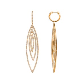 2.10 Karat Diamantohrhänger 750/18 K Gelbgold
