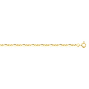 2.5mm Figaroarmband flach 3+1 375/9 K Gelbgold