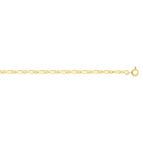 2.5mm Collier figaro 1+1 or jaune 375/9 ct