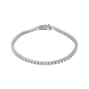 2.5mm Bracelet Tennis Argent 925 rhodié avec zircones