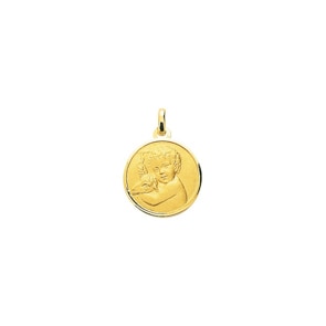 Anhänger 750/18 K Gelbgold Ø 17mm, Schutzengel