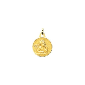 Pendentif or jaune 750/18 ct 17mm, Ange gardien